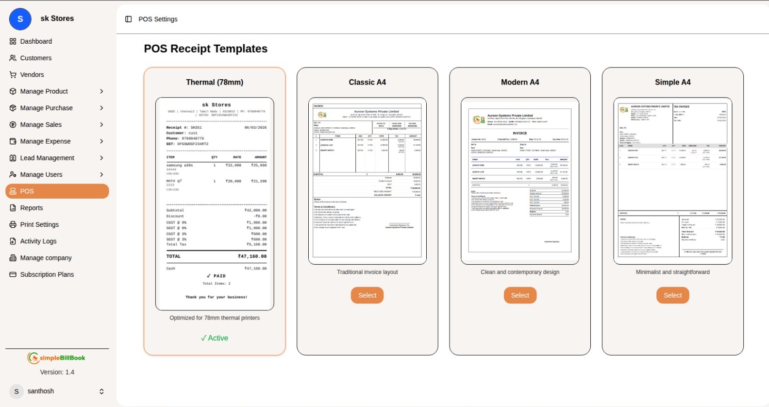POS Receipt Templates