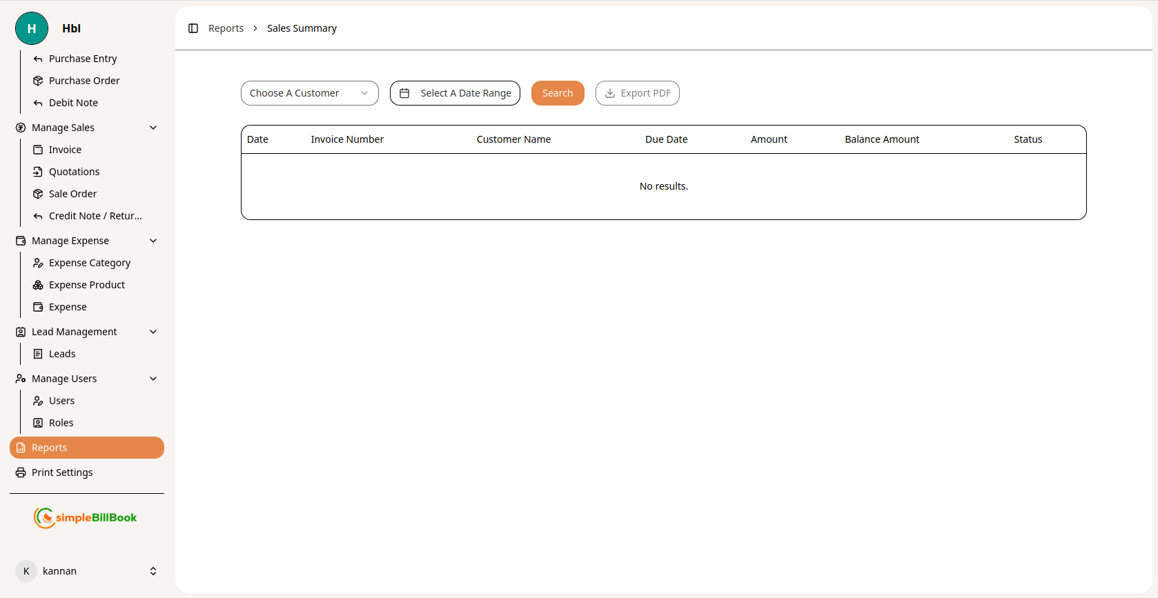 Sales Summary Report