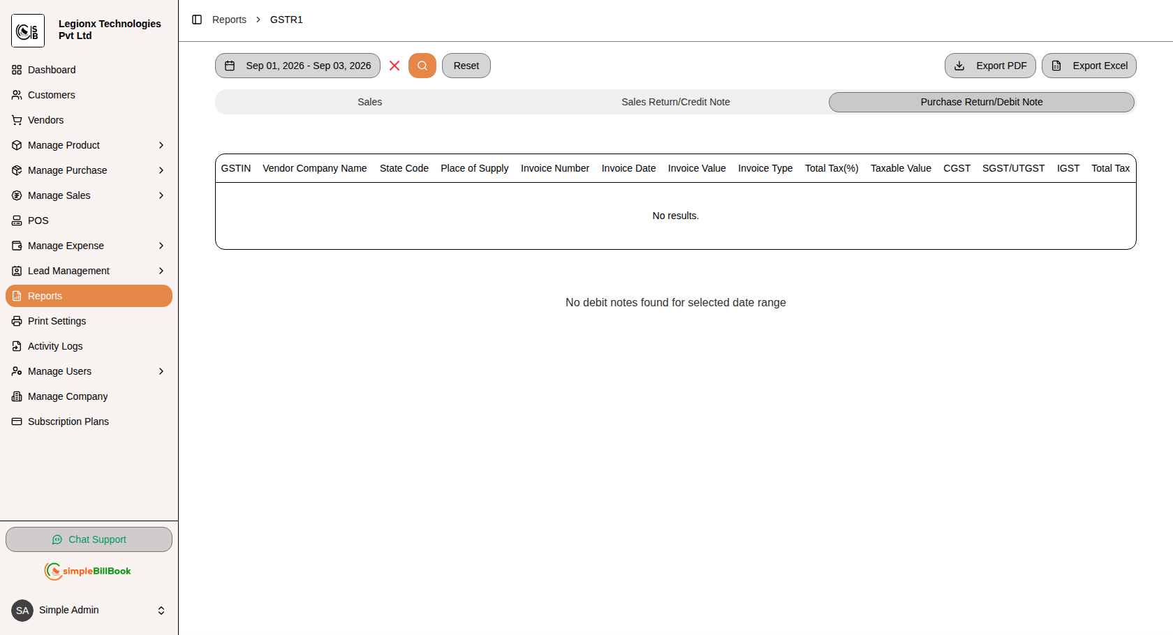 GSTR1 Report